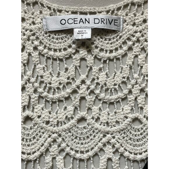 Ocean Drive Black Empire Waist Mini Dress Embroidered Panel Medium - Picture 5 of 7